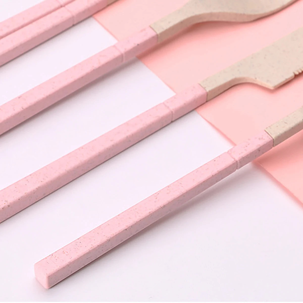 Wheat Straw Portable Tableware Knife Fork Spoon Chopsticks in USA.