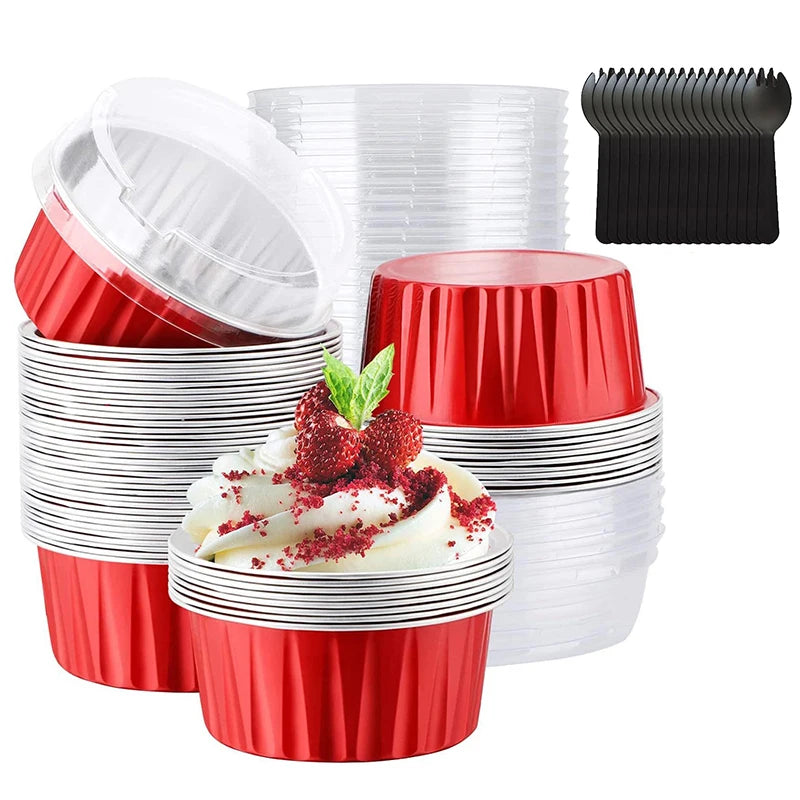 Disposable Mini Baking Cups Aluminium Foil Cake Pans in USA.