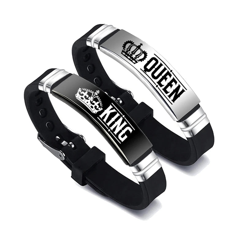 His Queen Trendy Sport Silicone Couple Bracelet in USA