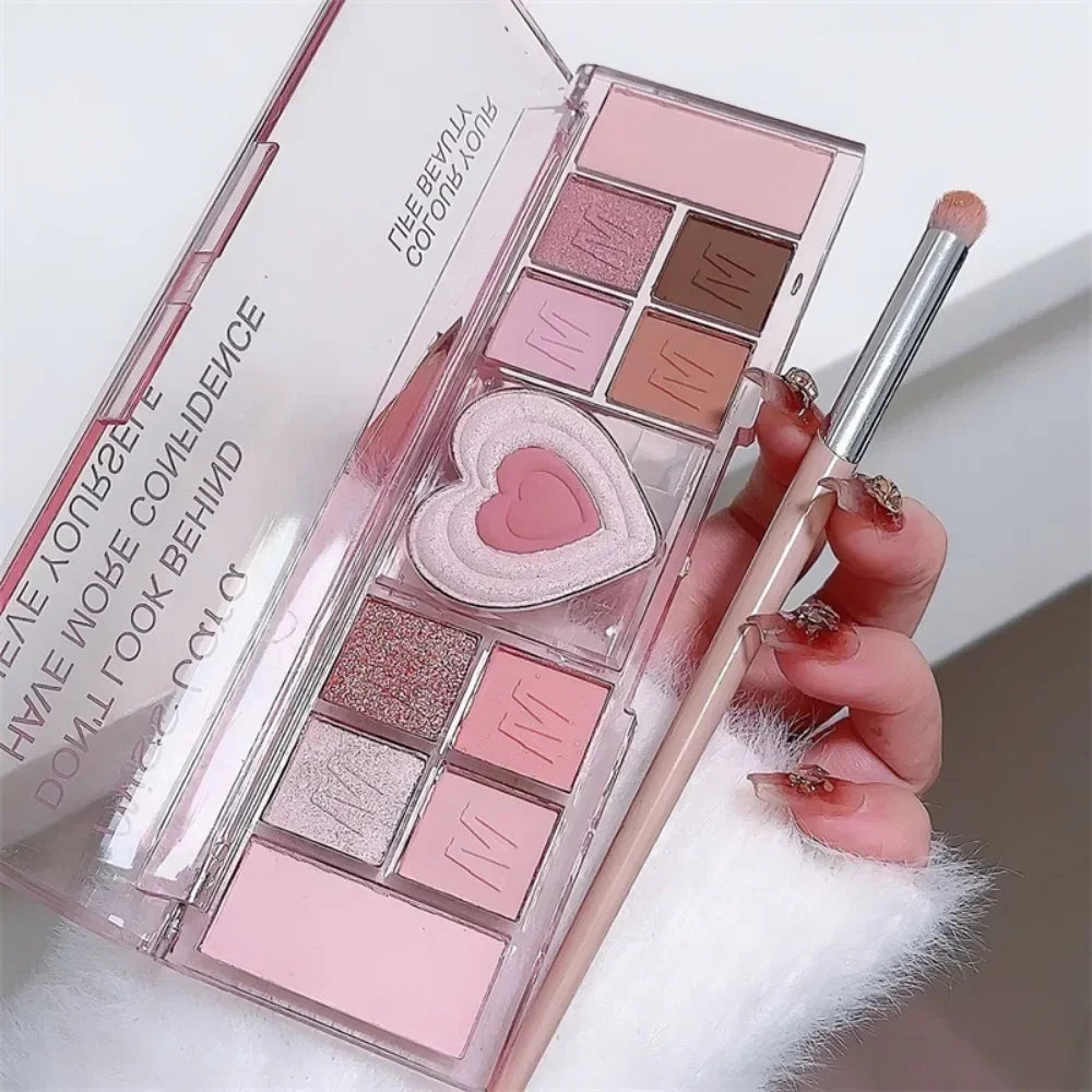 Love Heart Pink Eyeshadow Palette Natural Cool Tone in USA