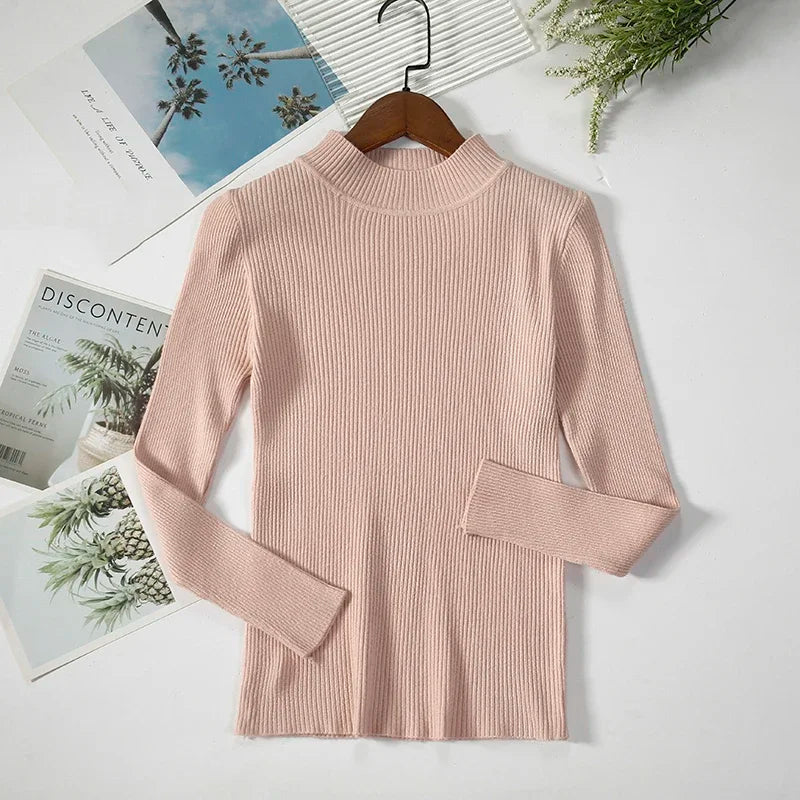 Women Spring Turtleneck Sweater Knitted Soft Pullovers cashmere in USA