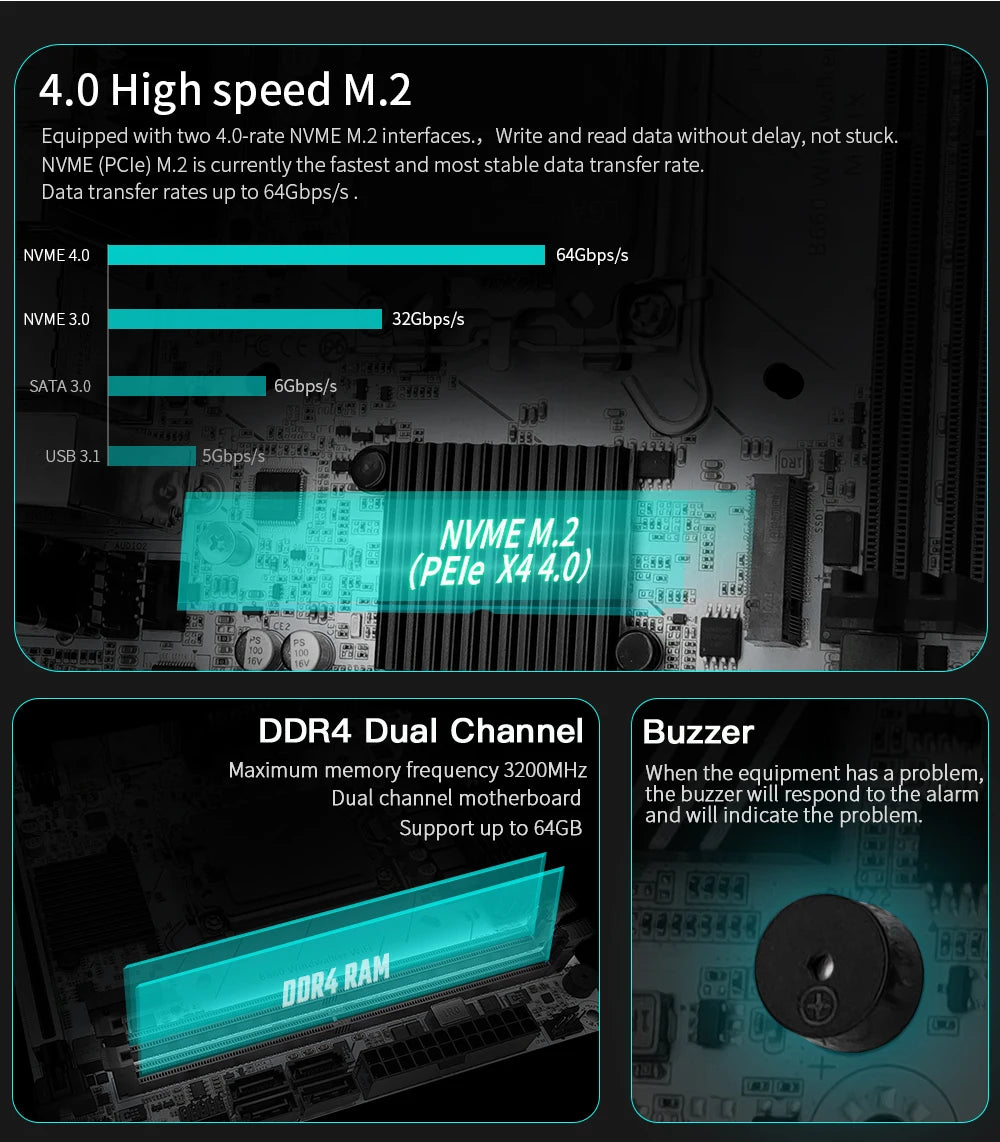 MACHINIST B660 Windwalker DDR4 Motherboard Support 12 13 Gen and Intel