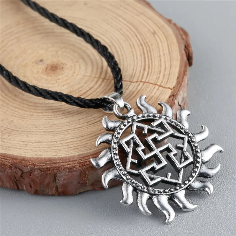 Viking Valknut Pendant Men's Necklace Women Round Pagan in USA