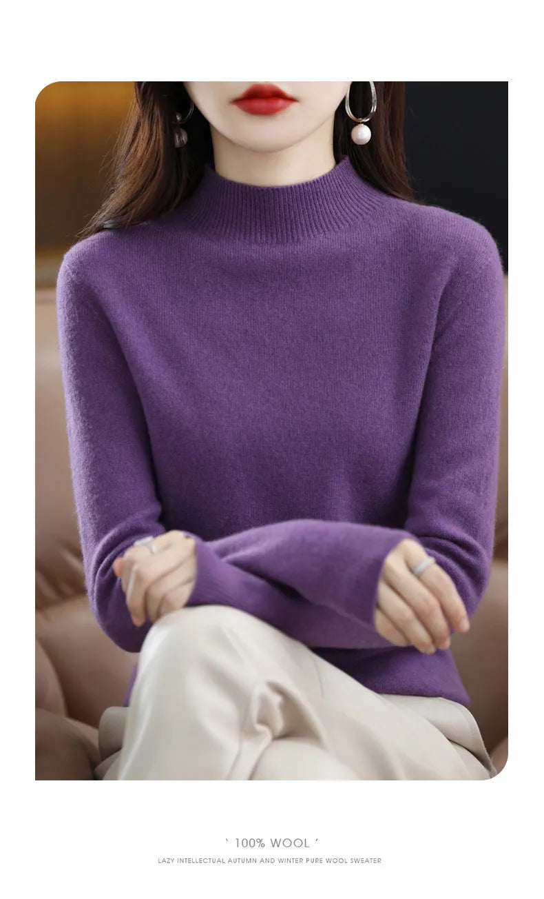 Pure Wool Half-neck Pullover In Autumn And Winter New Cashmere in USA