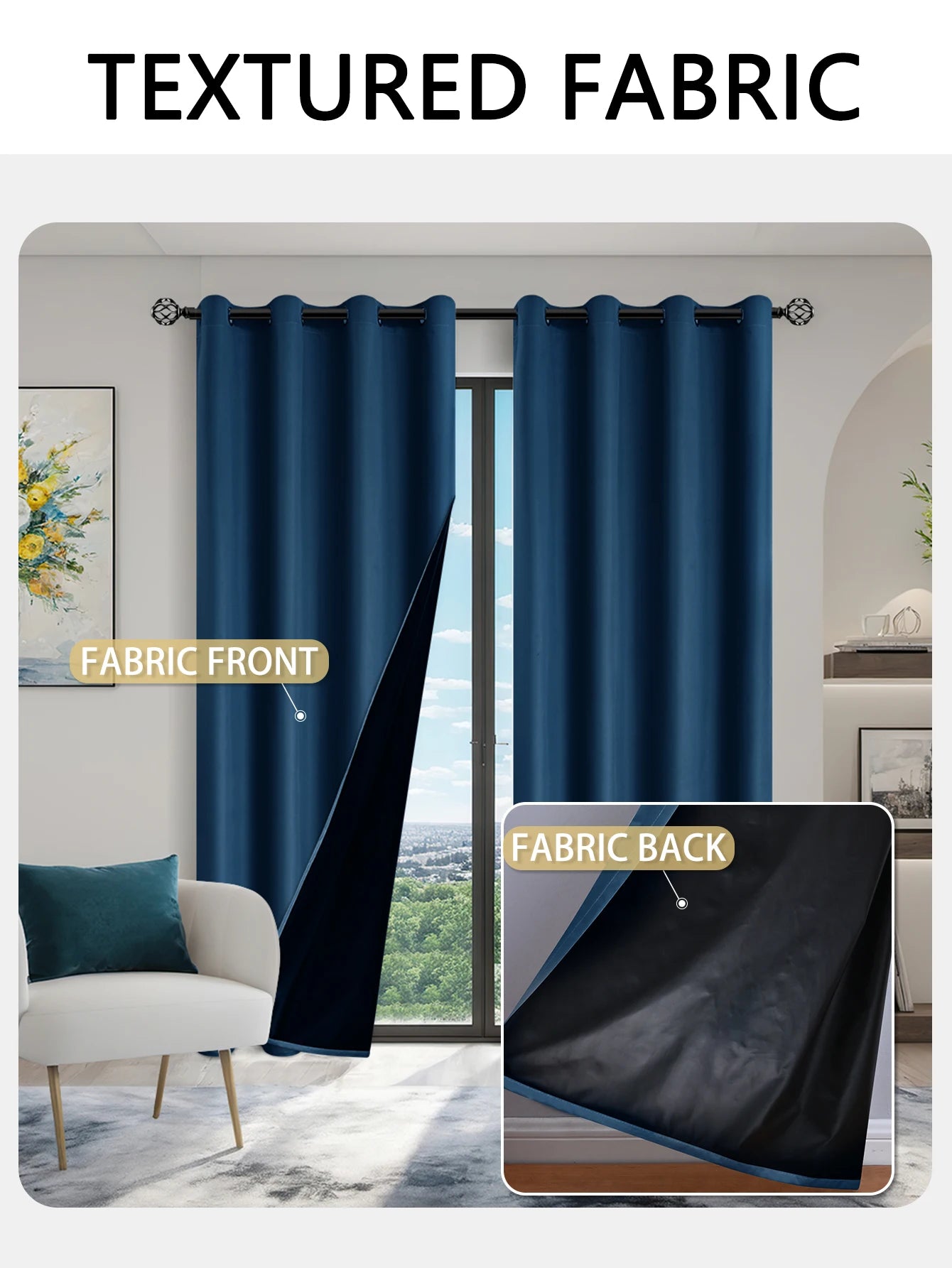 Blackout Curtains Grommets, Total Privacy Drapes Bedroom, in USA