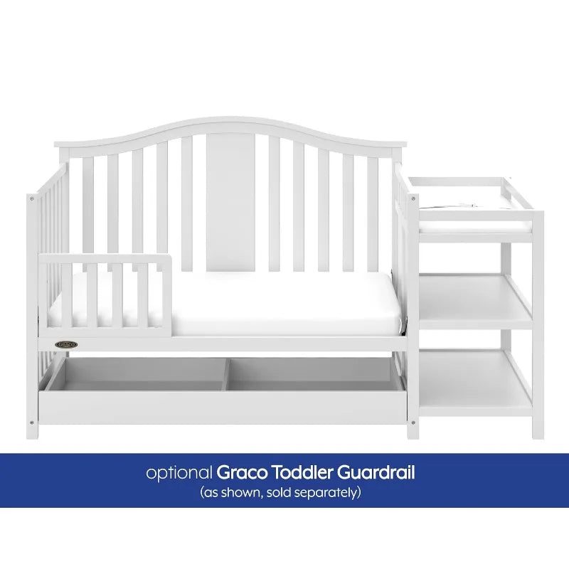 Convertible Crib Changer with Drawer (White) in USA