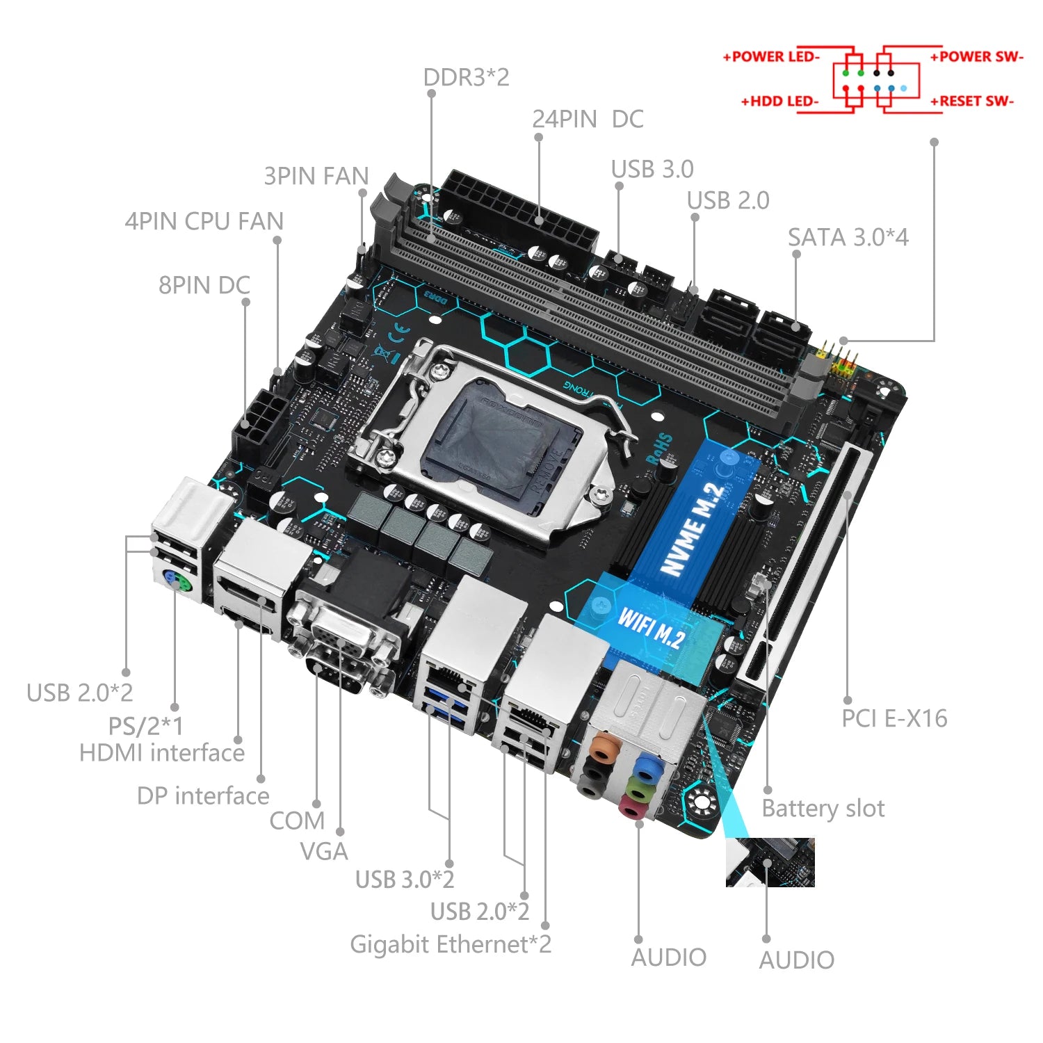 MACHINIST H97 STRONG Motherboard LGA1150 support Support Intel Core i7