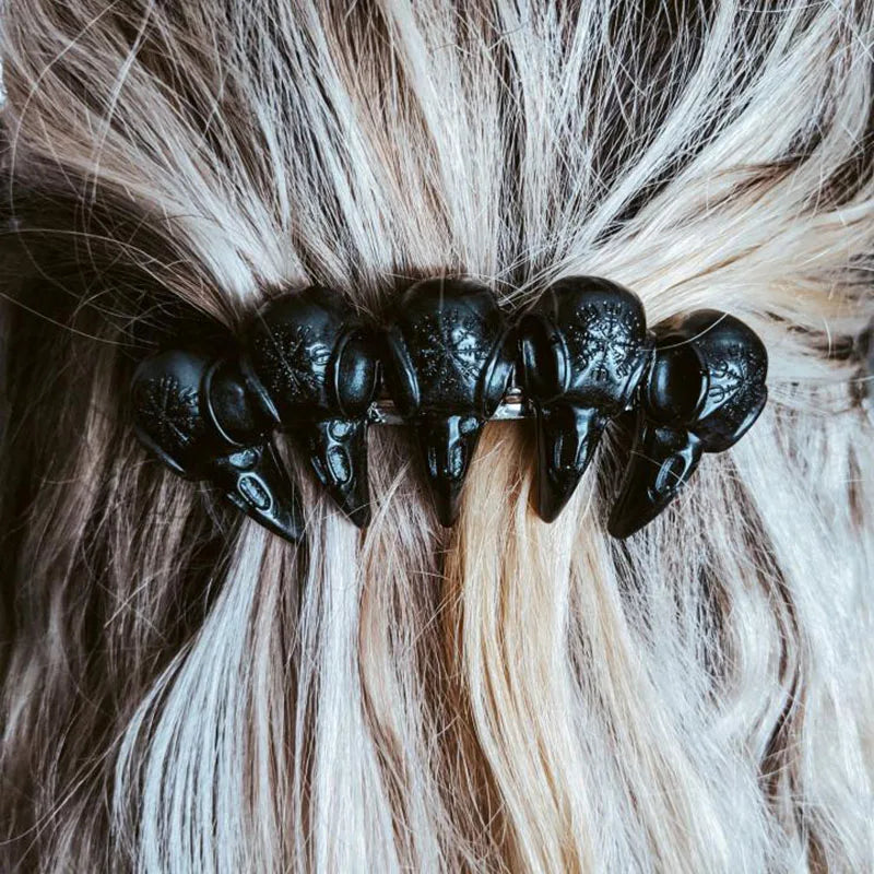 Unique Viking Black Oversized Crow Hair Clip Accessories in USA