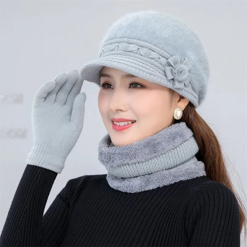 Women's Winter Hat Scarf Gloves Keep Warm Knitted in USA