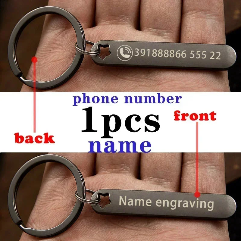 Customized Keyring Car Phone Number Name Gift in USA