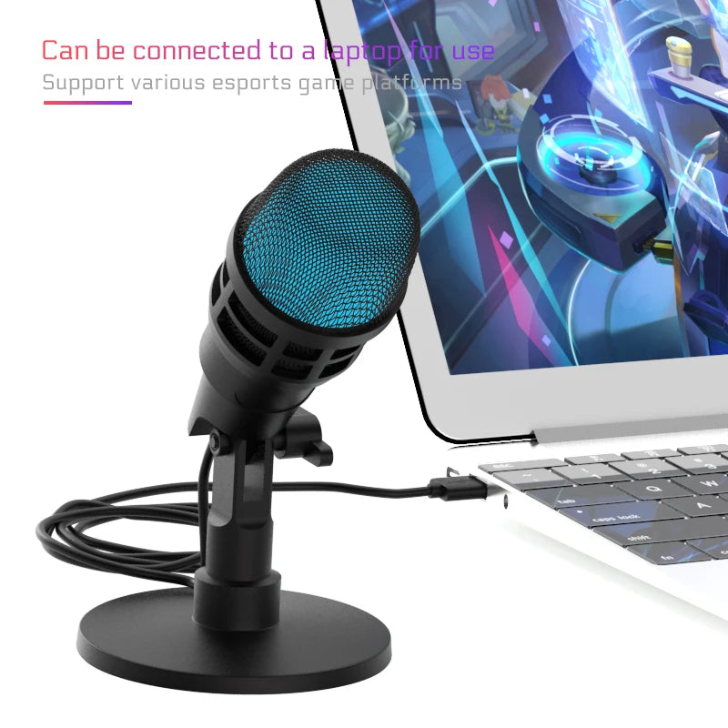 USB Condenser Microphone With RGB, Microphone For Podcasting in USA.