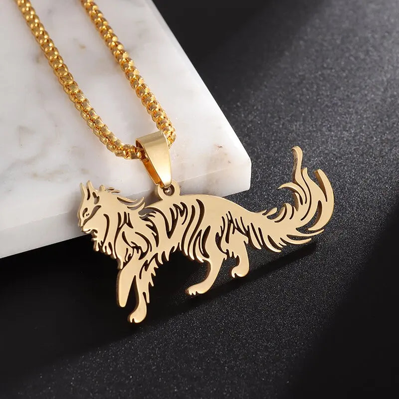 Retro domineering wolf tooth pendant necklace suitable in USA