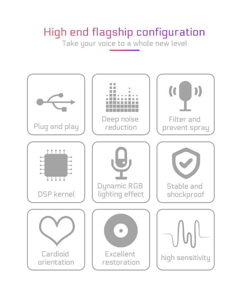 USB Condenser Microphone With RGB, Microphone For Podcasting in USA.