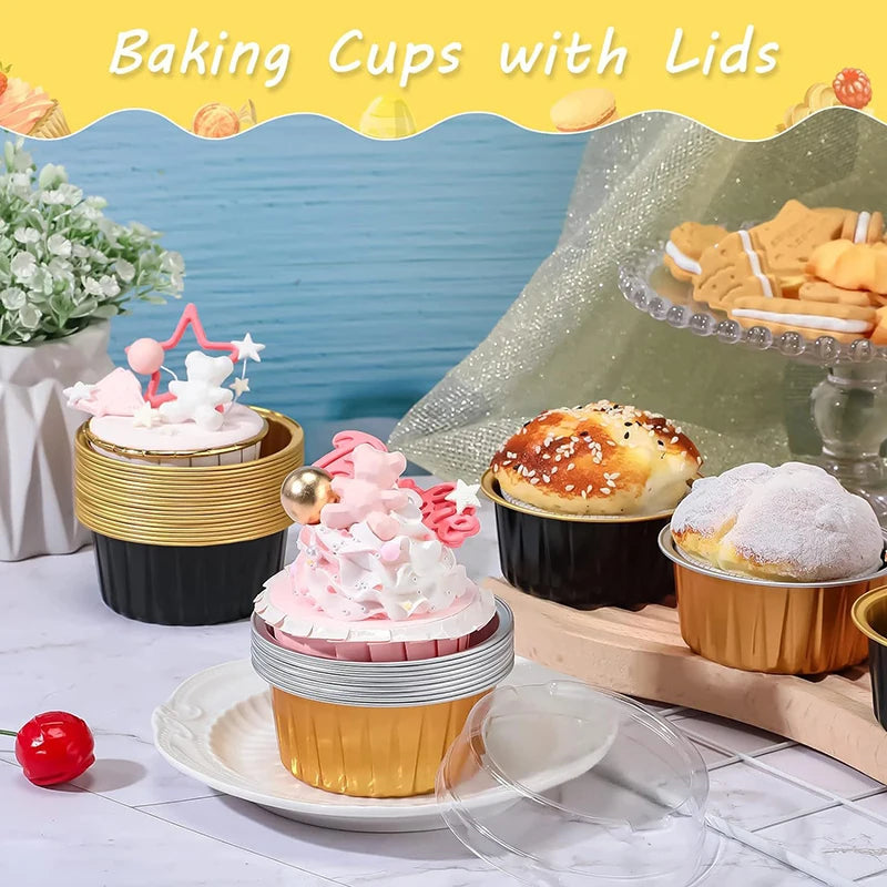 Disposable Mini Baking Cups Aluminium Foil Cake Pans in USA.