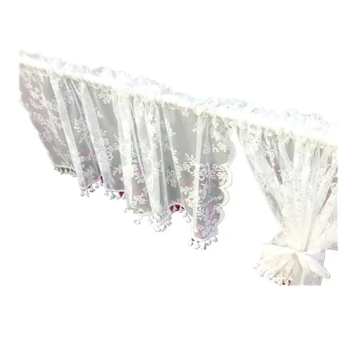 Curtains Kitchen Finished White Floating Tulle Sheer Curtain in USA