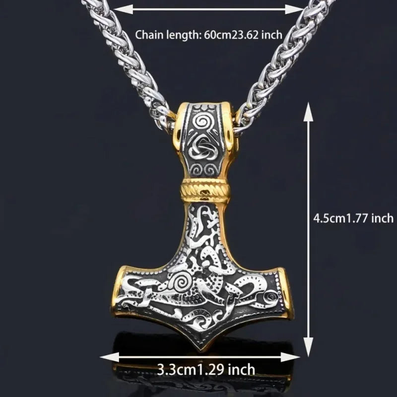 Fashionable Exquisite New Retro Nordic Viking Hammer Pendant in USA