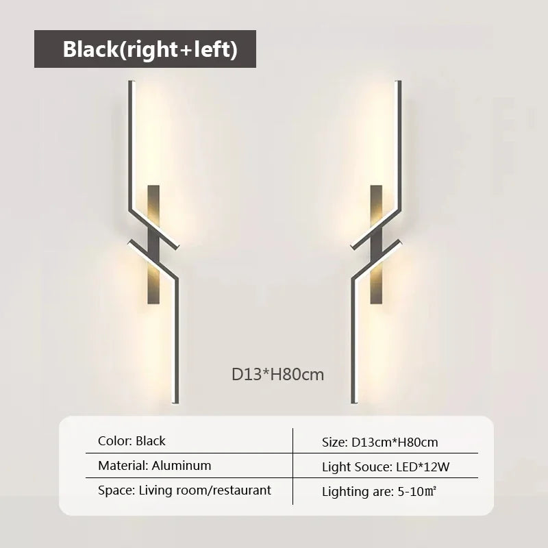 LED Wall Lamp Modern Minimalist Strip Wall Decor Lights Lighting IN USA.