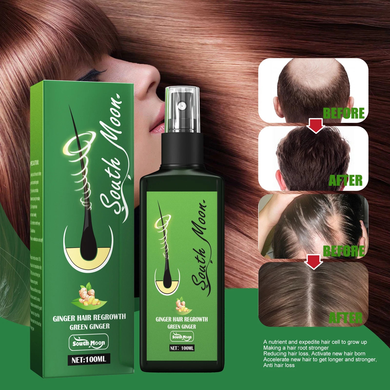 South Moon Green Ginger Hair Regrowth Spray in USA