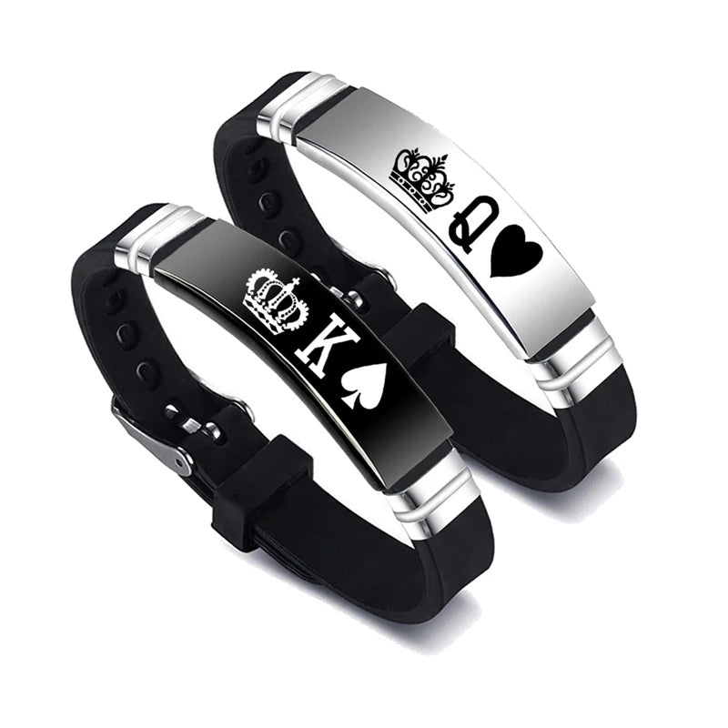 His Queen Trendy Sport Silicone Couple Bracelet in USA