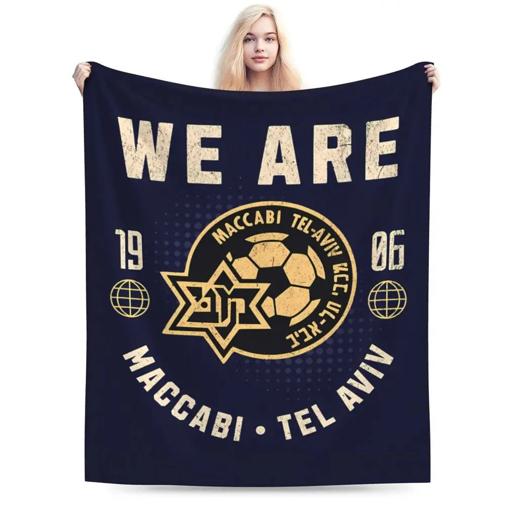 Maccabi Aviv Flannel Throw Blanket Warm Bed Blanket in USA.