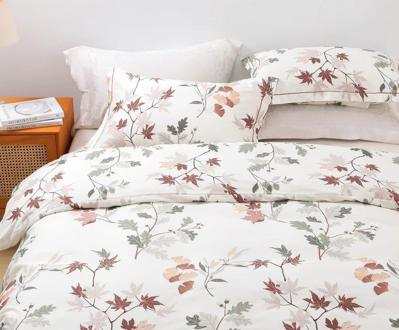 Duvet Cover, Thread Count Cotton Printed Luxury Floral Comforter