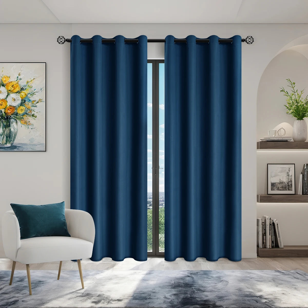 Solid color full shading sun protection Blackout curtains in USA