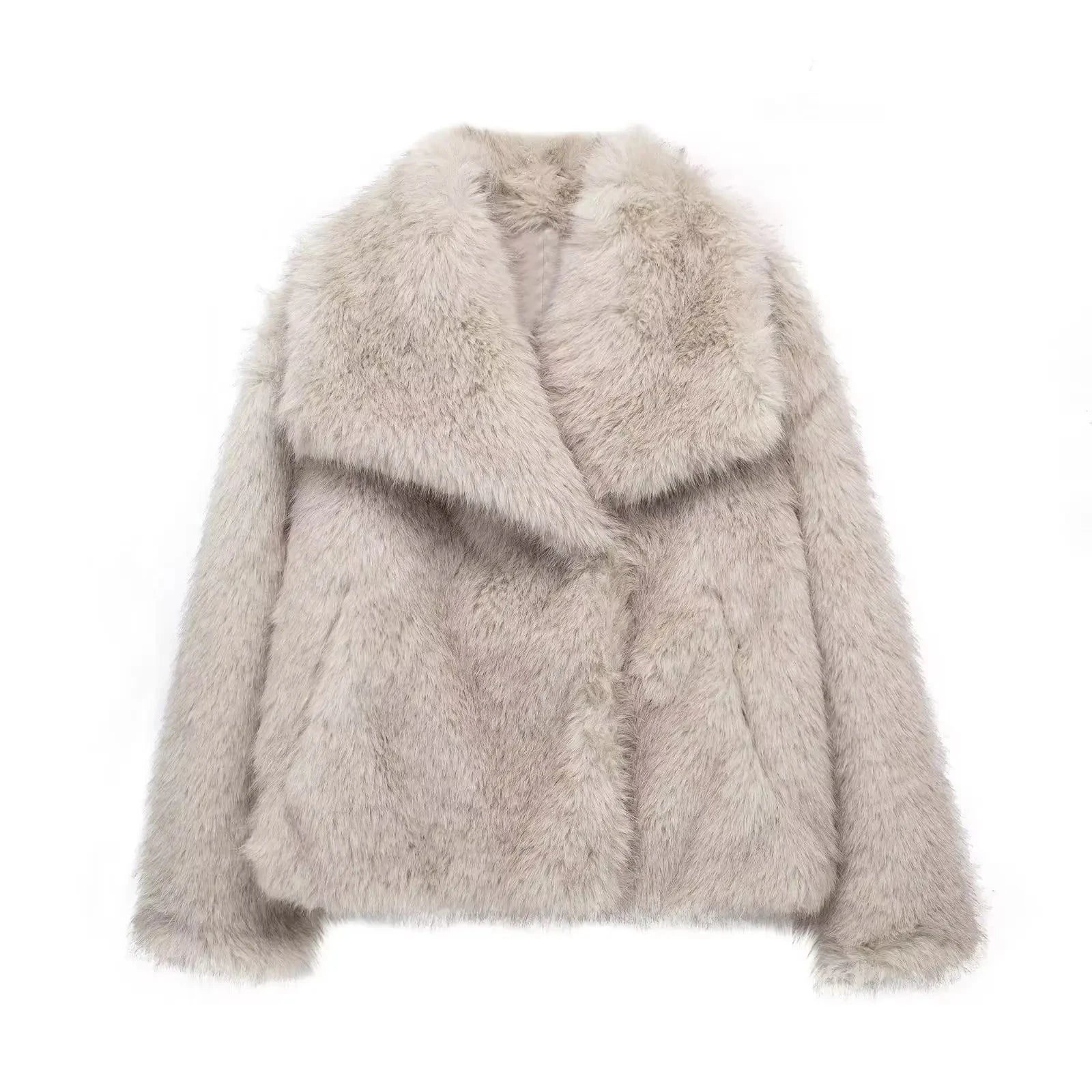 Women Fashion Cropped Faux Fur Jacket Coat in USA