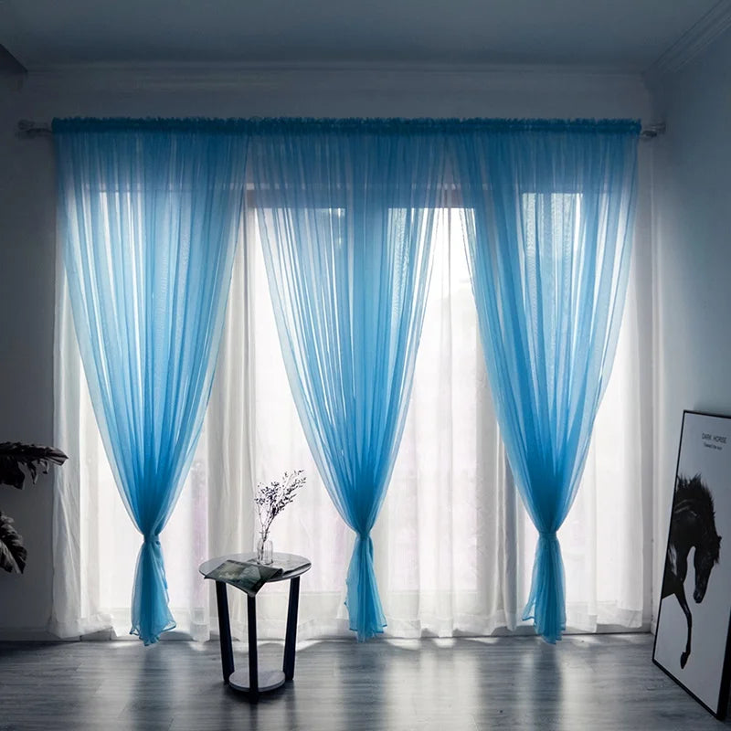 Solid White Tulle Sheer Window Curtains Living Room Bedroom in USA