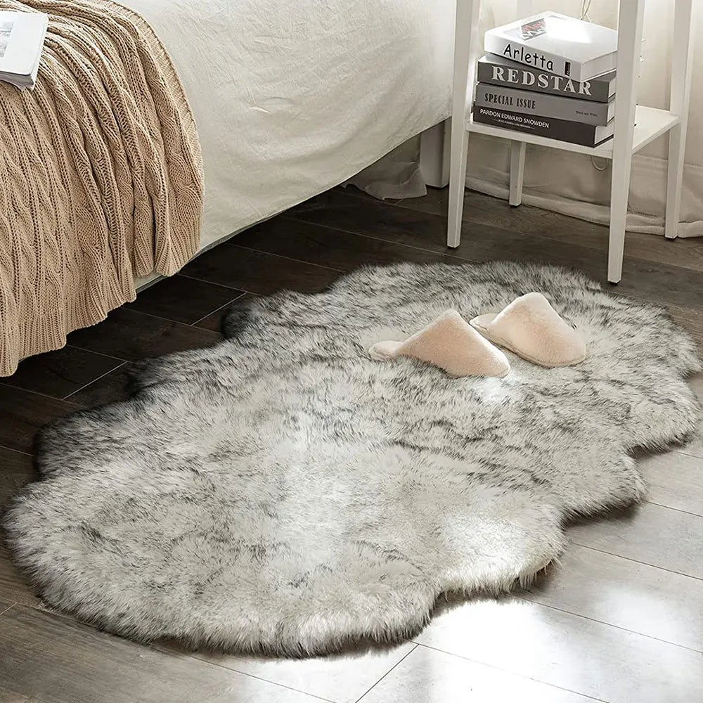 Soft Sheepskin Bedroom Carpet Imitation Wool Pad Long Hair