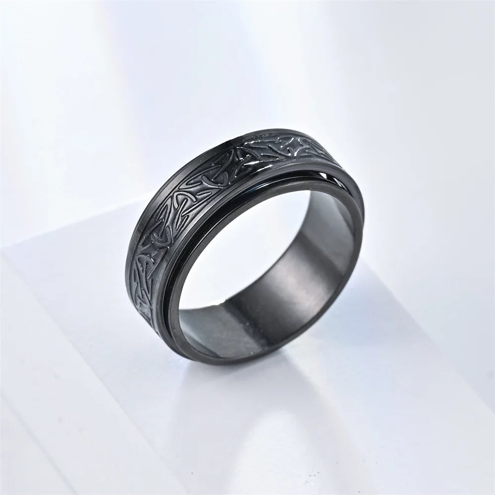 Viking Celtic Knot Rune Rotating Anxiety Joint Ring Men in USA