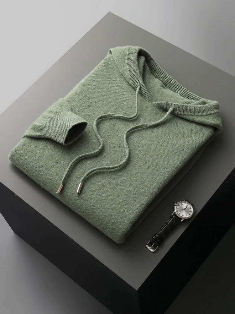 New Autumn Winter Men's Cashmere Hoodie Sweater IN USA.