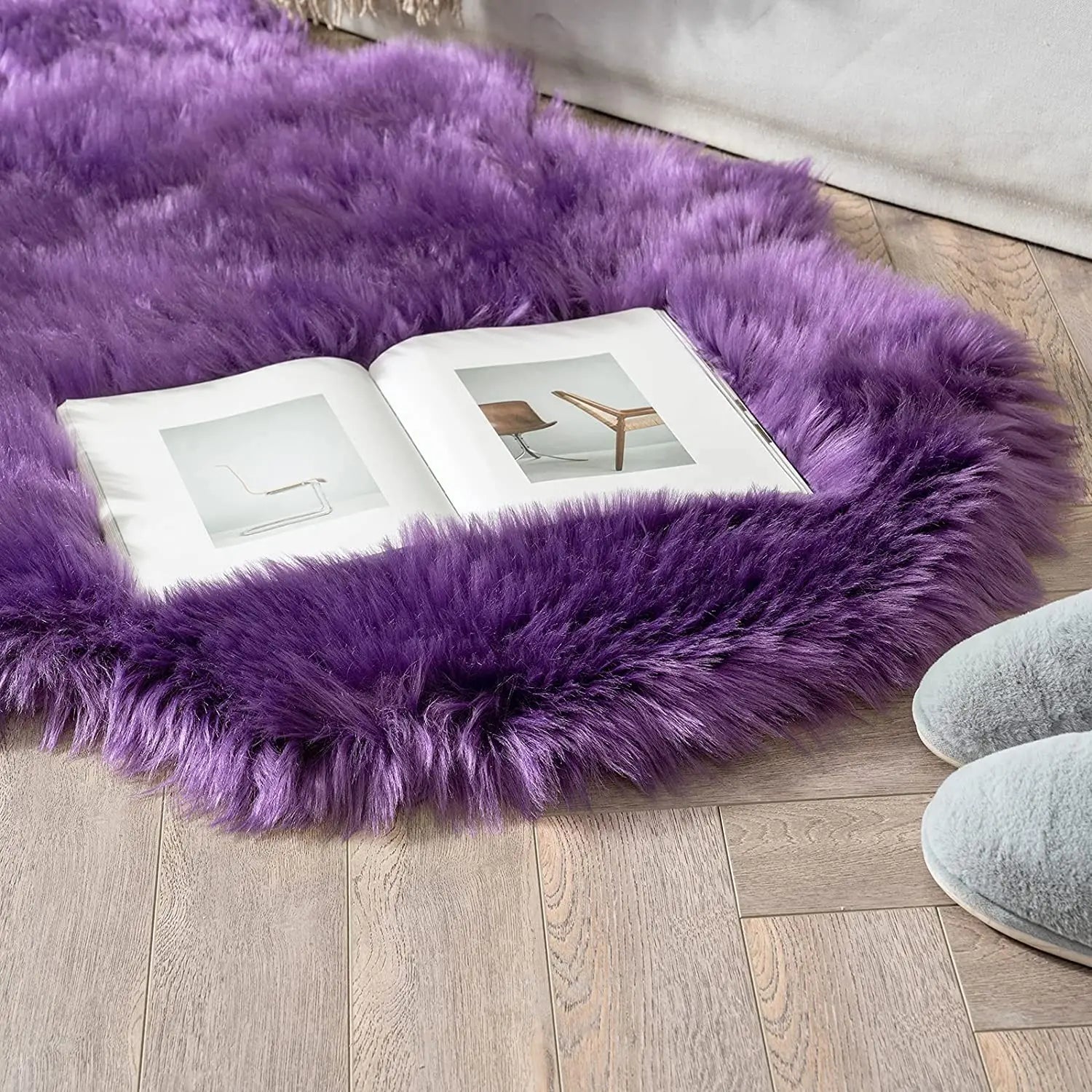 Soft Sheepskin Bedroom Carpet Imitation Wool Pad Long Hair