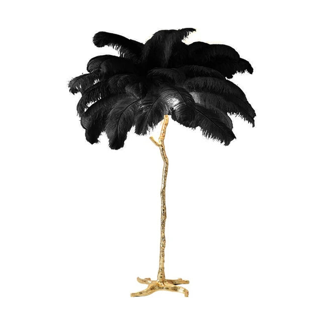 Nordic Ostrich Feather Led Floor Lamp Resin Copper IN USA.