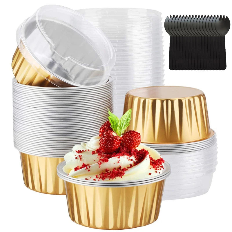 Disposable Mini Baking Cups Aluminium Foil Cake Pans in USA.