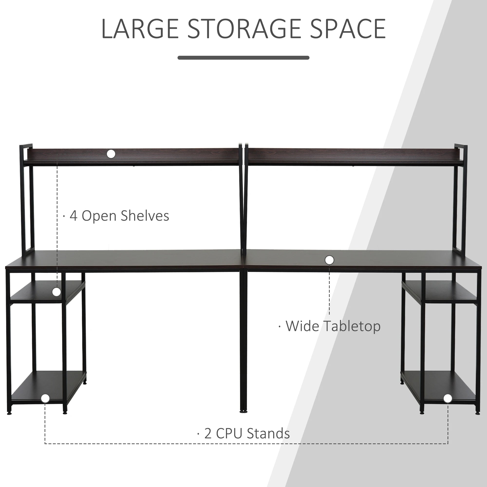 Modern MDF Computer Office Desk with Storage Shelf IN USA.