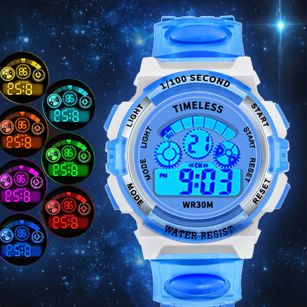 Kids Electronic Watches Color Luminous Dial Life Waterproof in USA