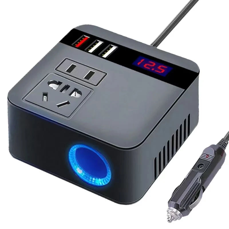 Car Inverter DC12V/24V to DC110V/220V 150W Peak LED Display Sockets Po