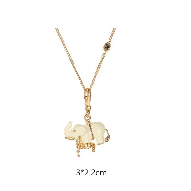 Fashion Enamel Openable Elephant Pendant Necklace Women in USA