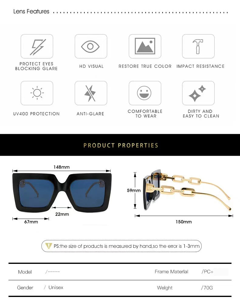 New Women Sunglasses Chain Anti Uv Sun Glasses in USA