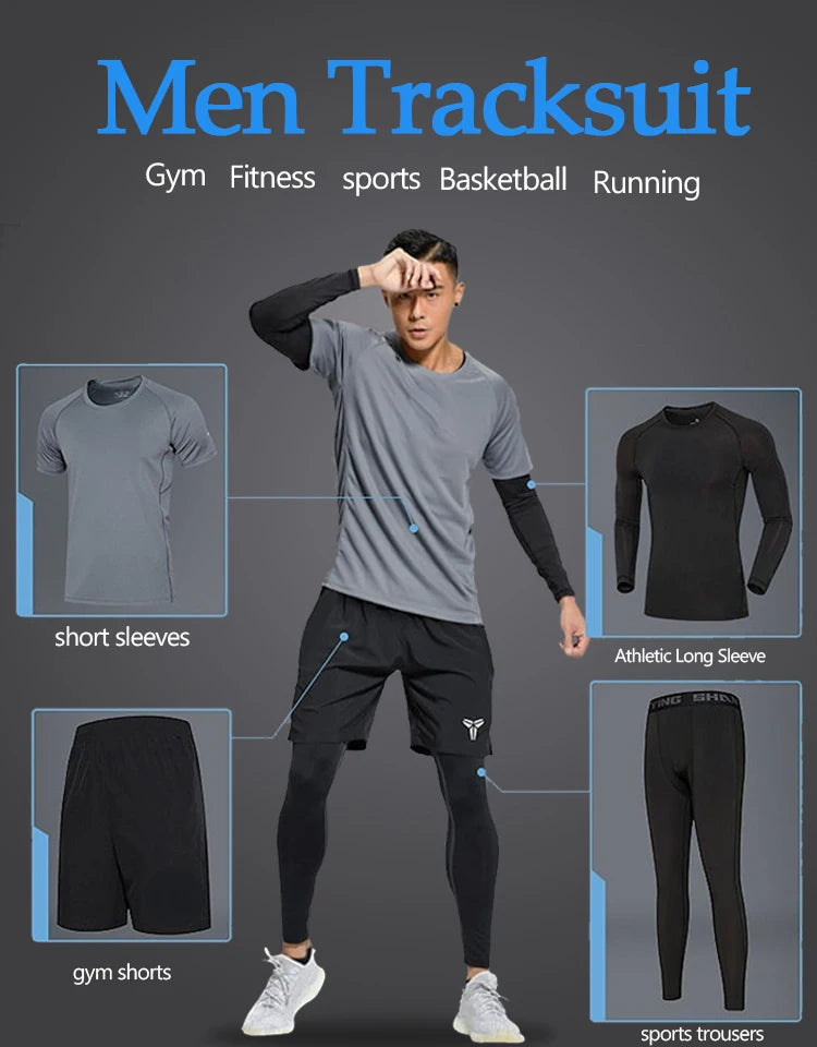 Men's Tracksuit Gym Fitness Compression Basketball Sports in USA