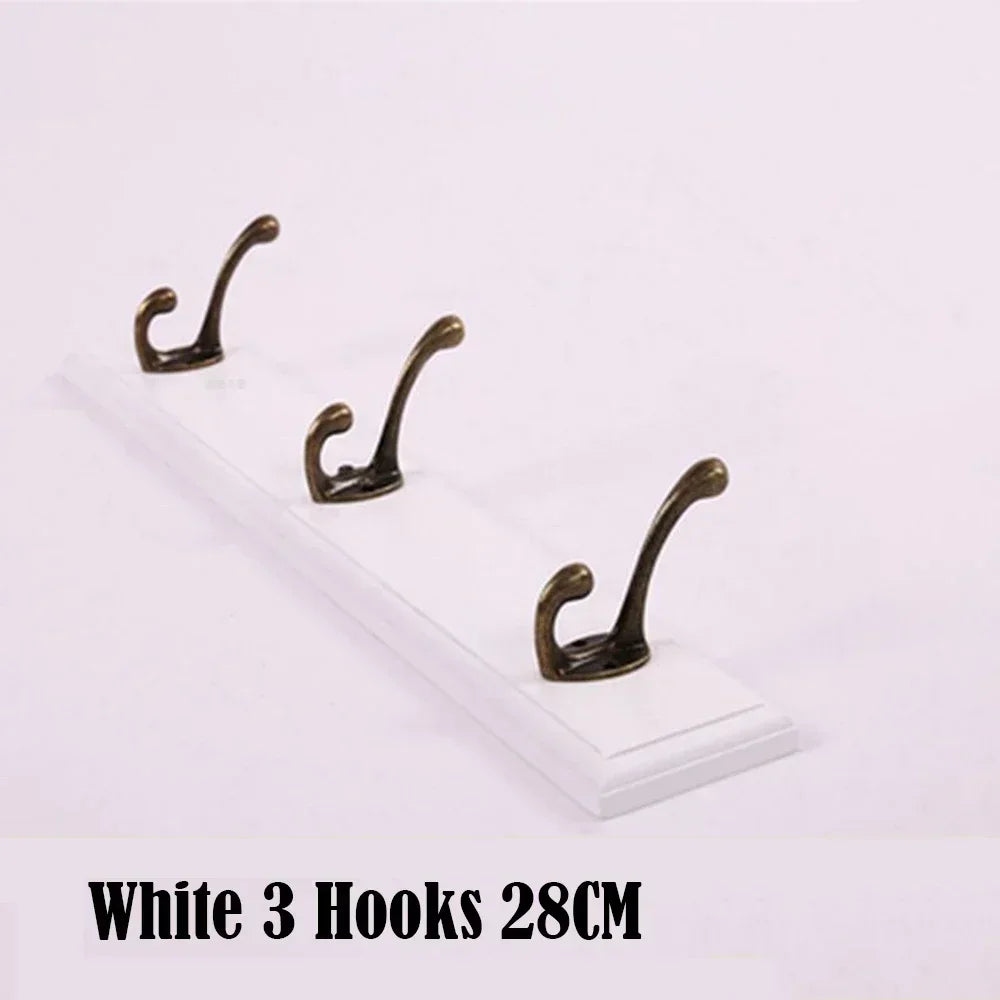 Bathroom Towel Rack Clothes Hanger Walnut Wall Hook