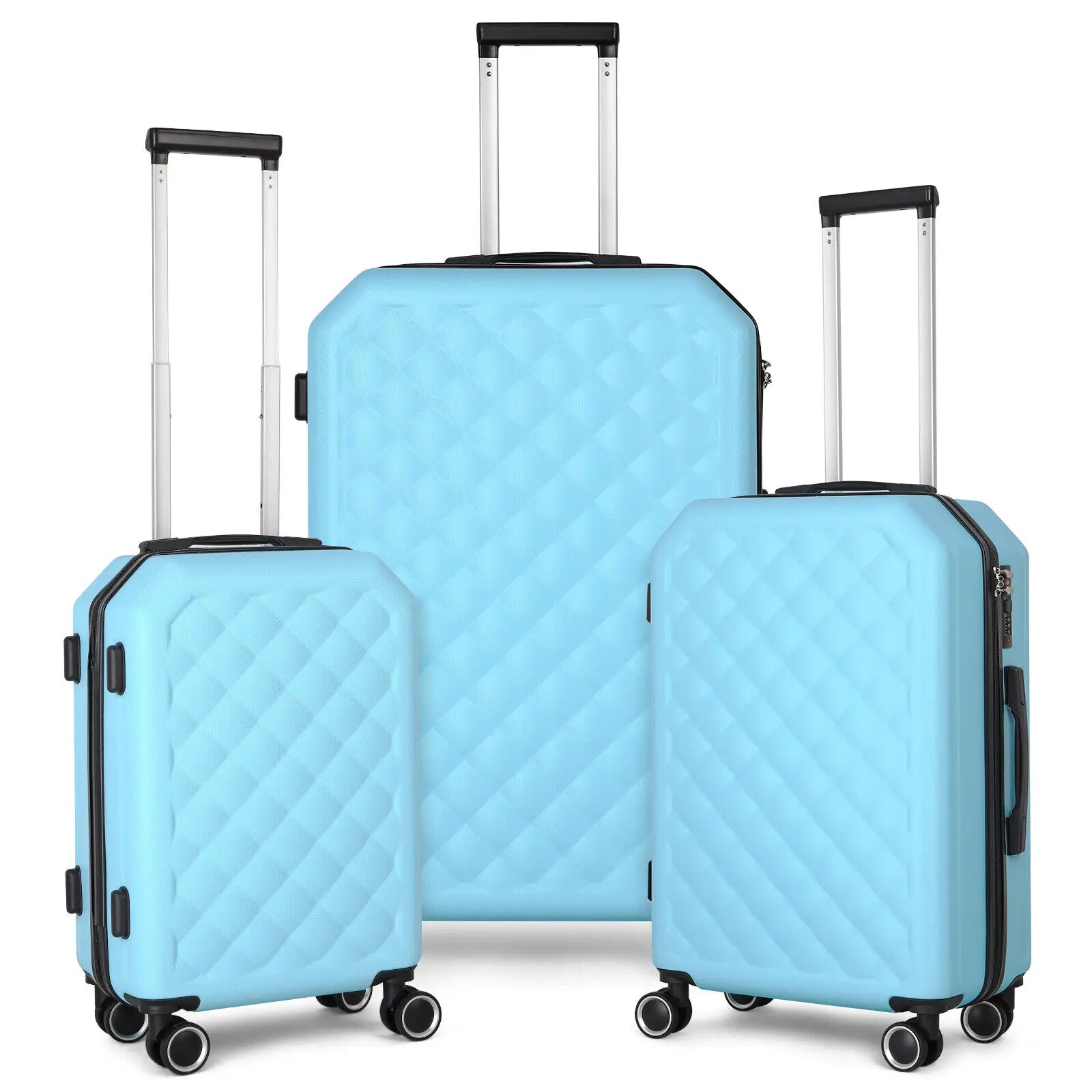 Luggage Set Softside Travel Suitcase Spinner Wheels in USA