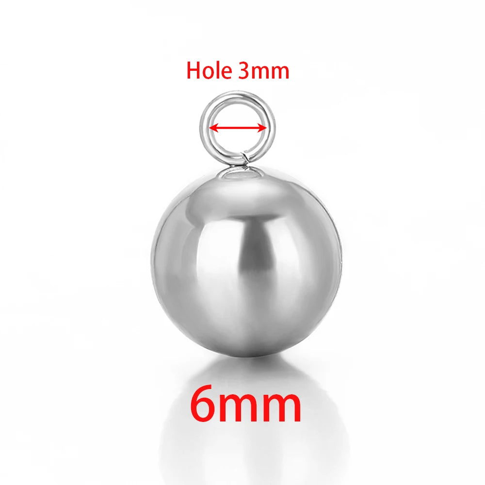 Stainless Steel Solid Ball Beads Charms Pendants for Necklaces in USA.