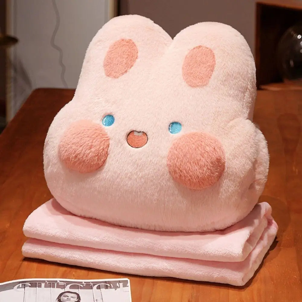 Cute with Blanket Warm Hand Throw Pillow Anime Rabbit in USA.