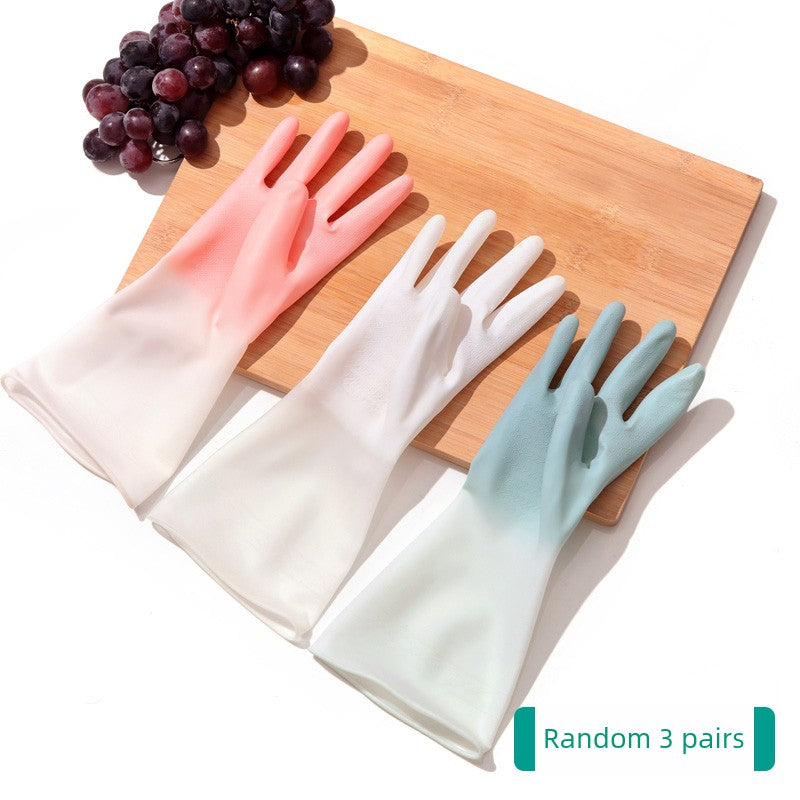 Household Kitchen Clean Abrasion Resistant Dishwashing Gloves in USA.