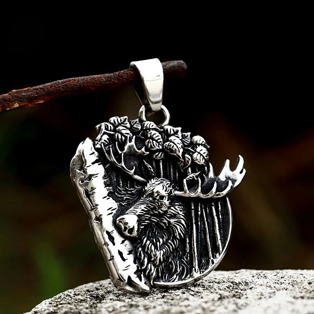 Men Vintage Viking Wolf Pendant Necklace Punk in USA