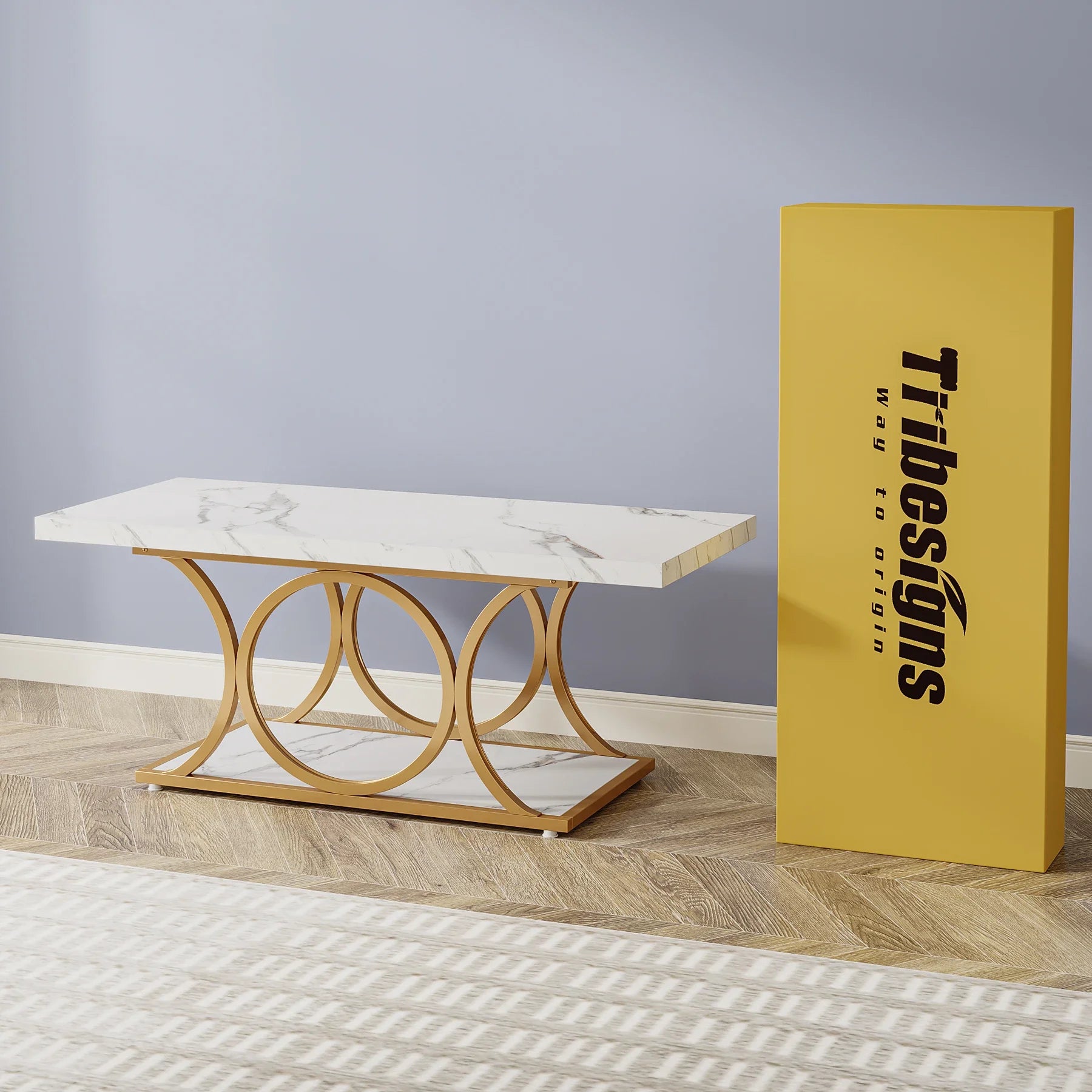 Tribesigns Rectangle Coffee Table, Modern Coffee Tables in USA.