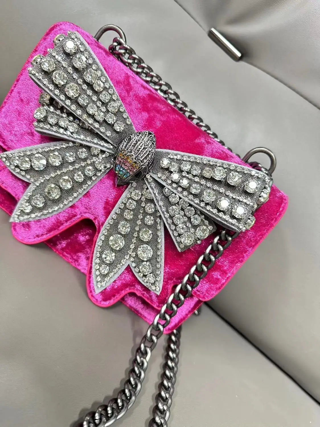 KURT GEIGER LONDON Diamond Studded Bow Bag Fashion in USA