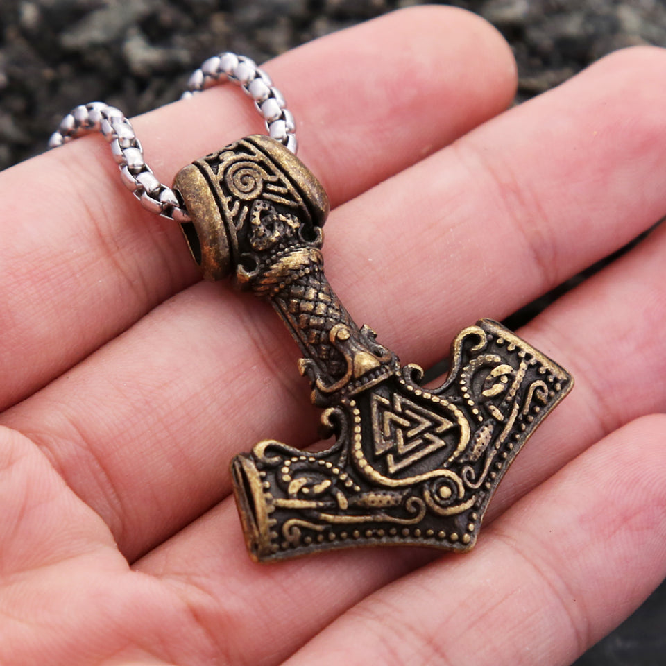 Vintage Stainless Steel Viking Thor's Hammer Pendant in USA