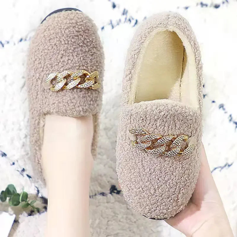 Womens Winter Slippers Warm Short Plush House Shoes in USA